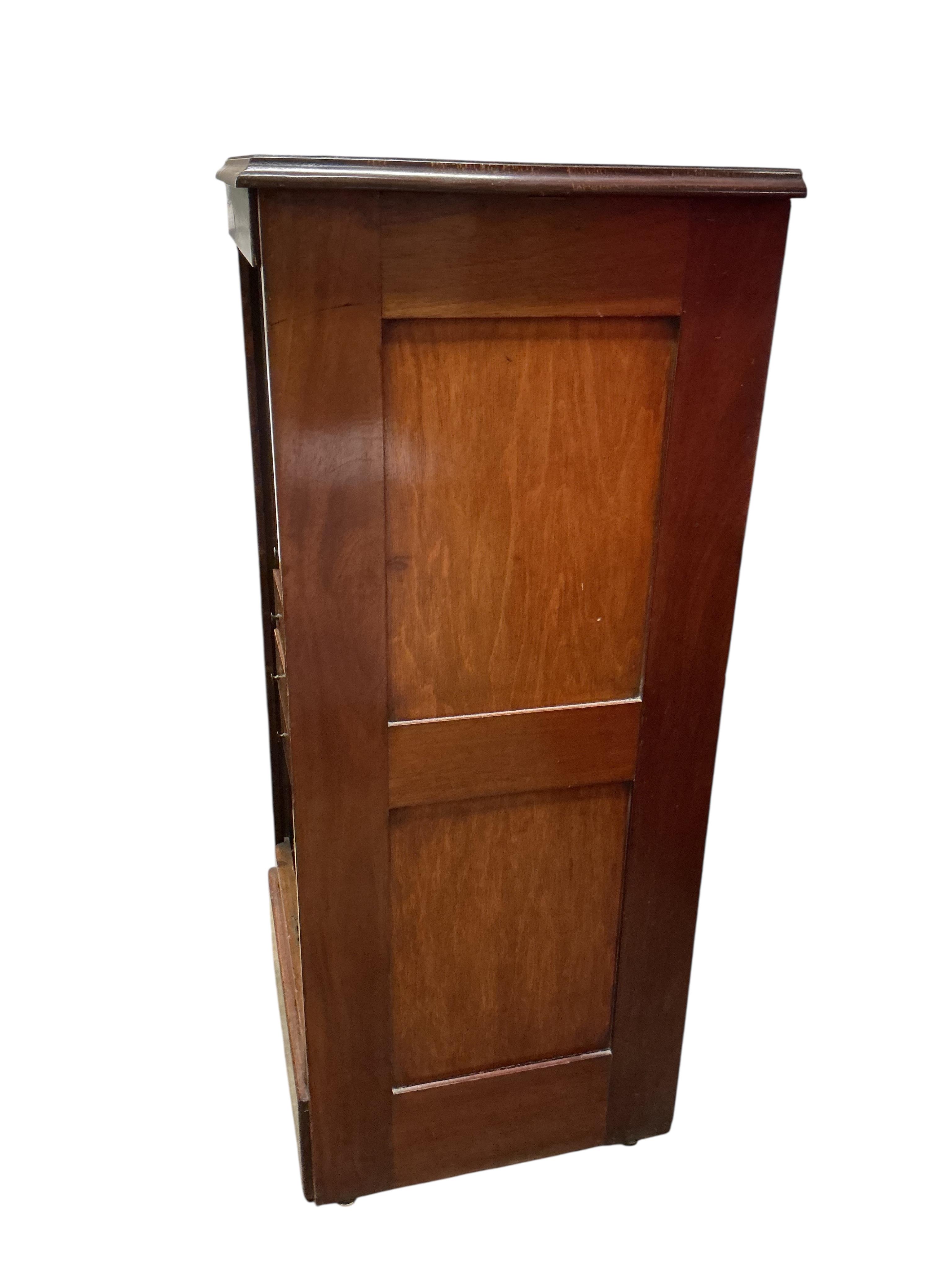 A 1920's mahogany tambour filing cabinet, width 50cm, depth 45cm, height 109cm